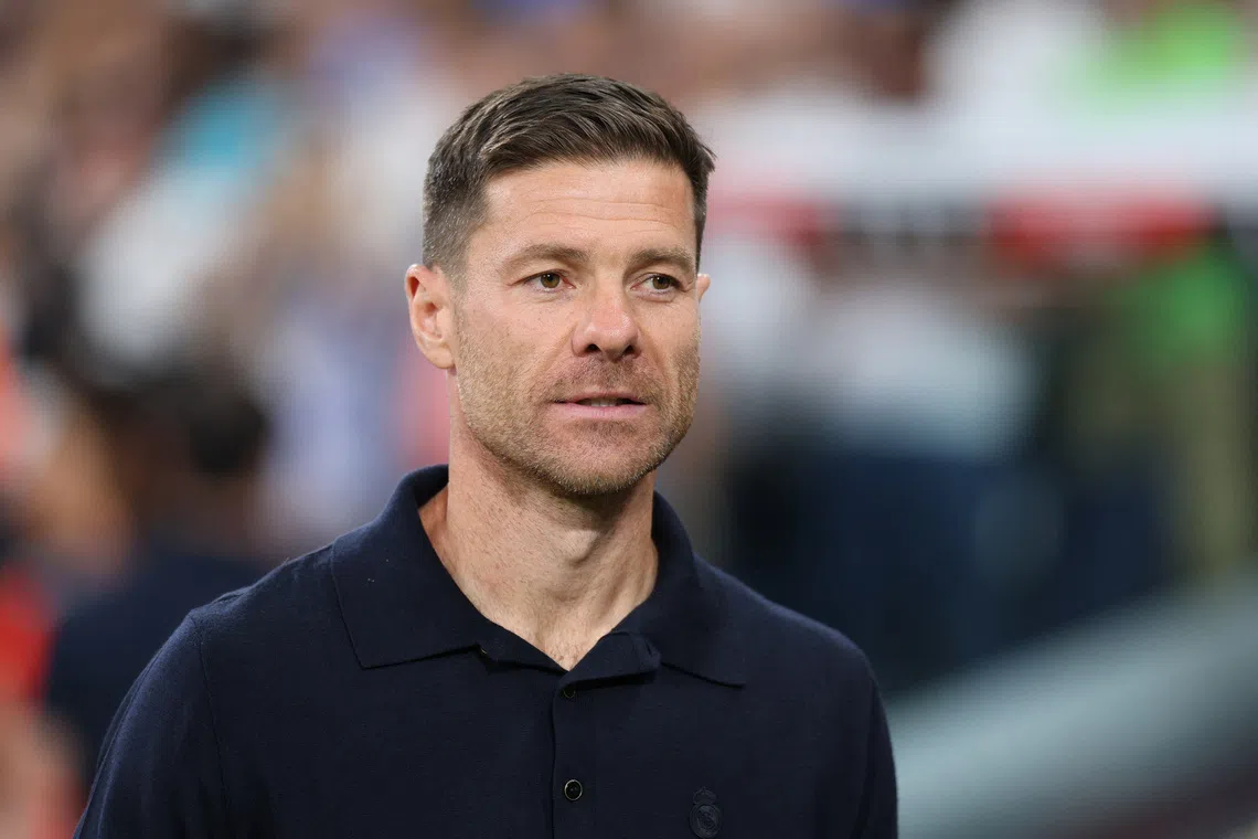 Soccer Football - LaLiga - Real Madrid v Villarreal - Santiago Bernabeu, Madrid, Spain - October 4, 2025 Real Madrid coach Xabi Alonso before the match REUTERS/Juan Medina