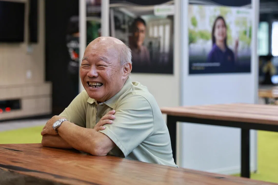 Retiree Stanley Peh, 74, has been a volunteer for over 10 years at Tan Tock Seng Hospital but finds it hard to invite friends to join him. He said he encountered more rejections than the number of friends saying "yes". 