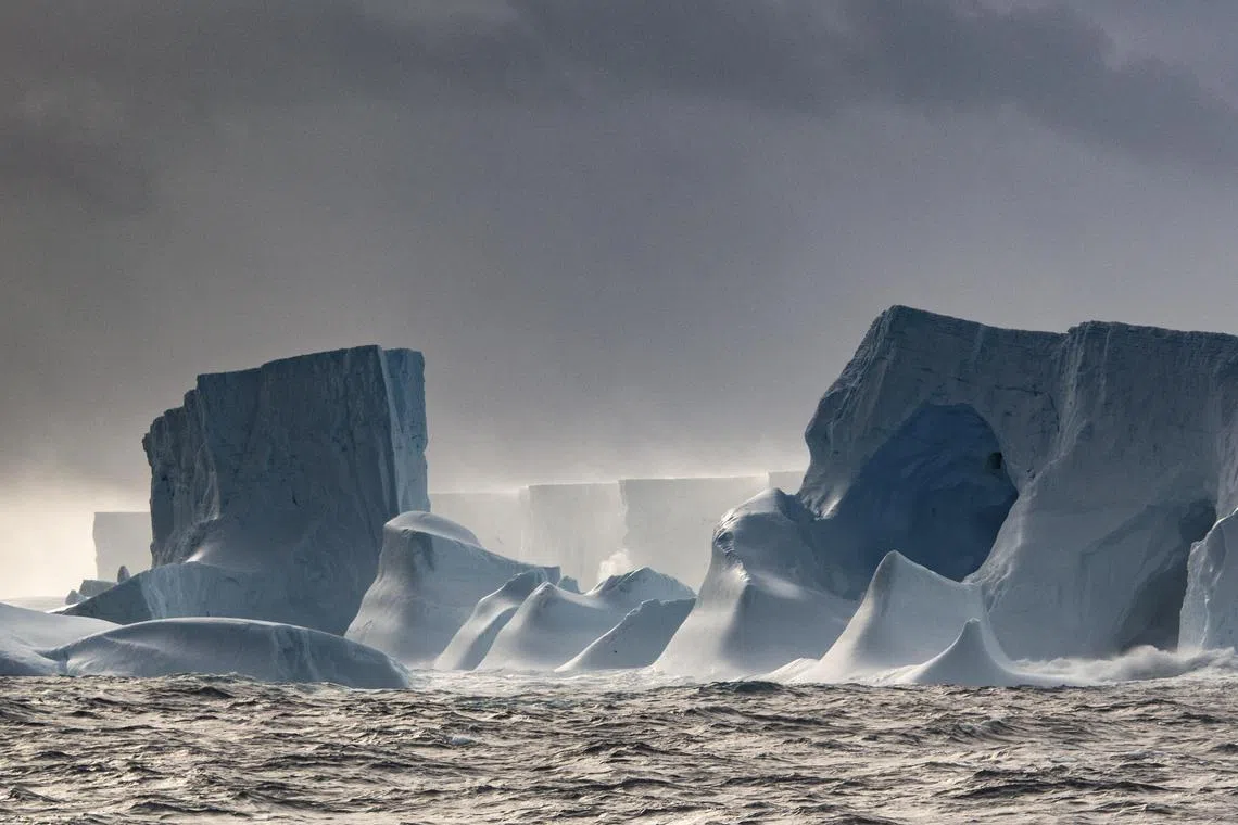 After leaving Antarctic waters, the iceberg got stuck in a vortex over a seamount, or an underwater mountain. 