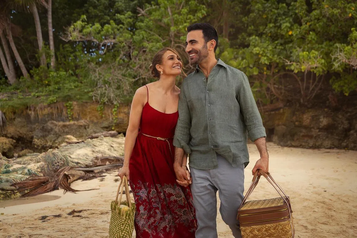Jennifer Lopez (left) and Brett Goldstein in Office Romance. 
