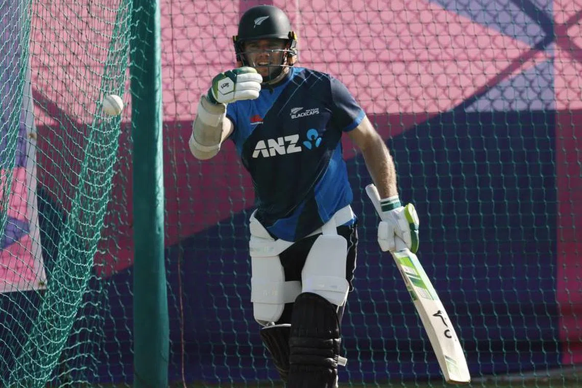 Cricket - ICC Cricket World Cup 2023 - New Zealand Practice - Himachal Pradesh Cricket Association Stadium, Dharamsala, India - October 21, 2023  New Zealand's Tom Latham during practice REUTERS/Adnan Abidi