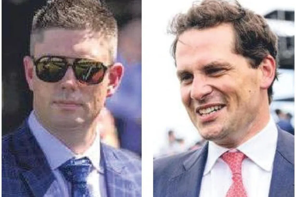 Trainer Liam Howley (left) and Matt Cumani.
