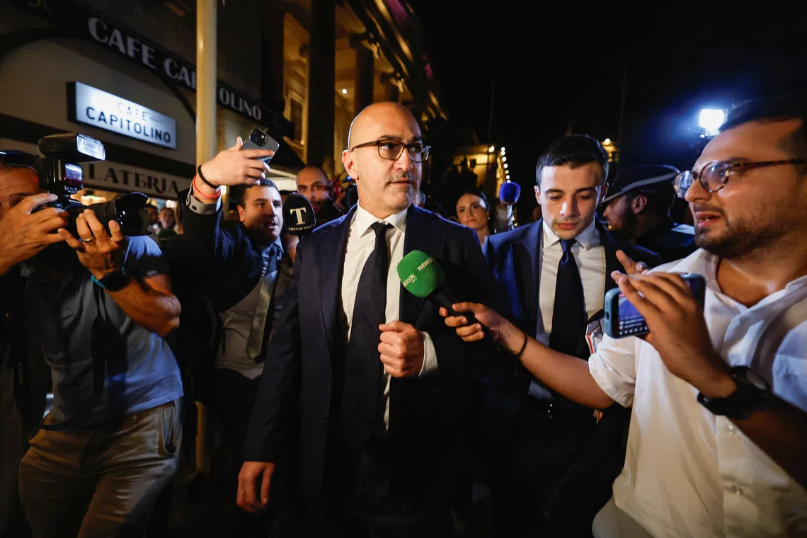 Maltese businessman Yorgen Fenech speaks to the media after he was acquitted of conspiracy to murder investigative journalist Daphne Caruana Galizia in 2017, in Valletta, Malta, September 2, 2026. REUTERS/Darrin Zammit Lupi