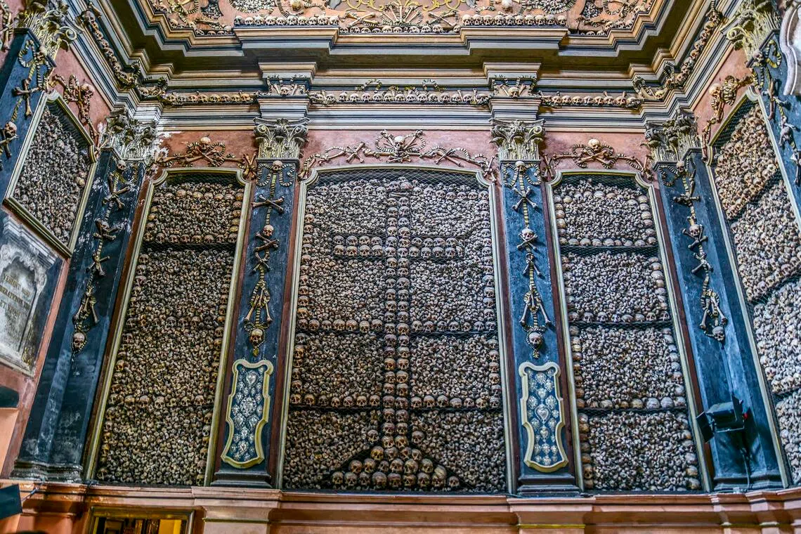 roeerie - Milan's San Bernardino alle Ossa church is decorated by skulls and bones.
Credit: Ronan O’Connell
