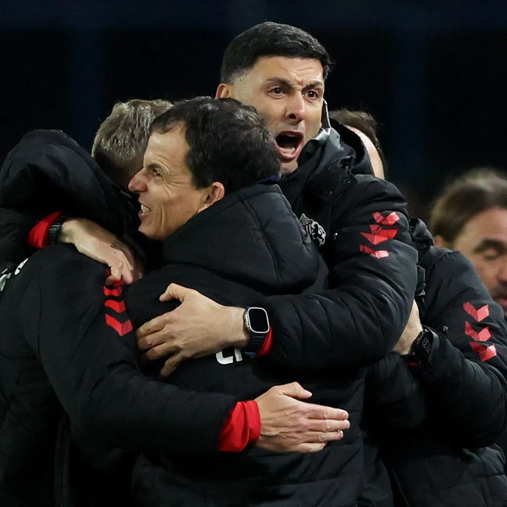 Soccer Football - Premier League - Leeds United v Sunderland - Elland Road, Leeds, Britain - March 3, 2026 Sunderland manager Regis Le Bris celebrates after the match REUTERS/Scott Heppell