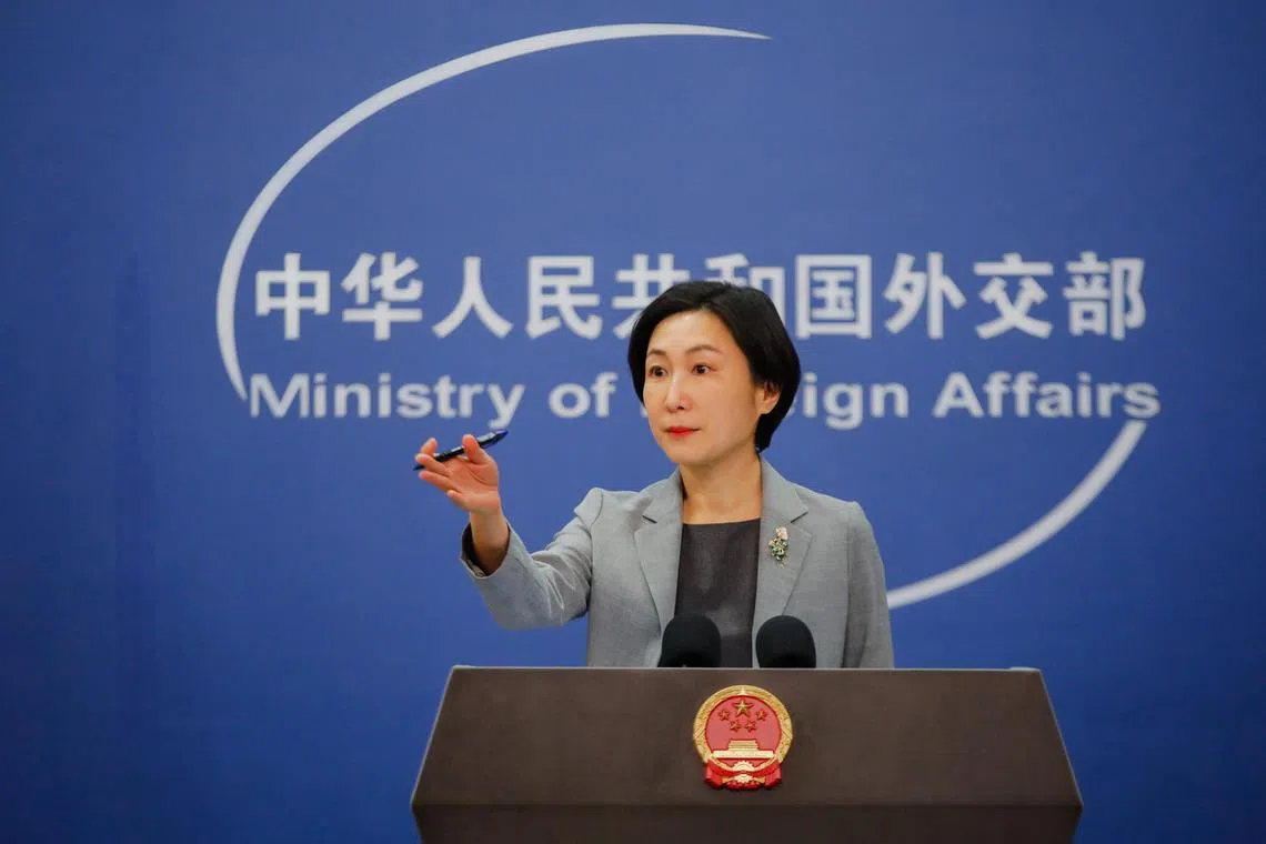 Chinese Foreign Ministry spokesman Mao Ning speaking at a regular press briefing in Beijing on Thursday.
