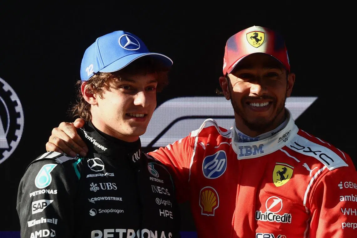 Lewis Hamilton lavishes praise on Mercedes' Kimi Antonelli after F1 pole record