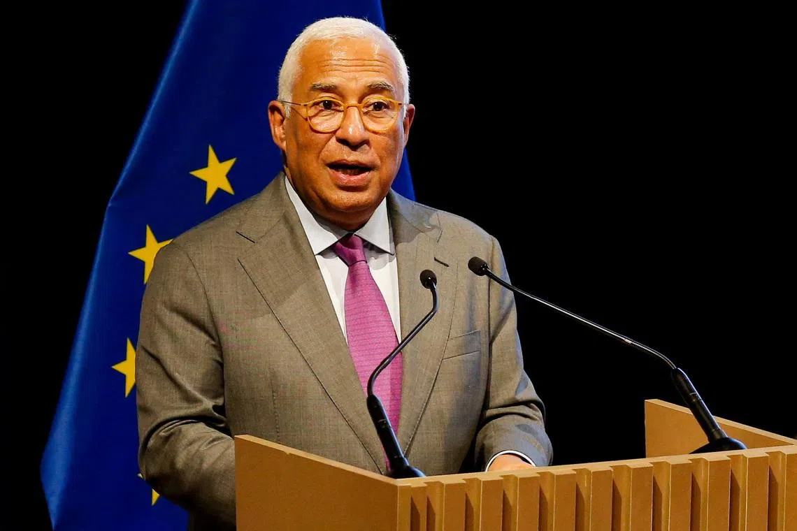 European Council President Antonio Costa delivers a speech, on the day authorities of the European Union and the South American bloc Mercosur sign a free trade agreement, ending more than 25 years of negotiations, in Asuncion, Paraguay, January 17, 2026. REUTERS/Cesar Olmedo