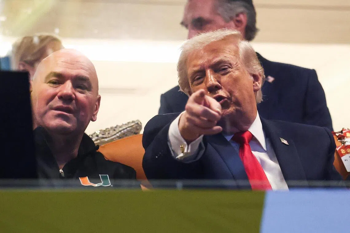 Dana White (left), CEO of Ultimate Fighting Championship, is reportedly a  supporter of US President Donald Trump. 