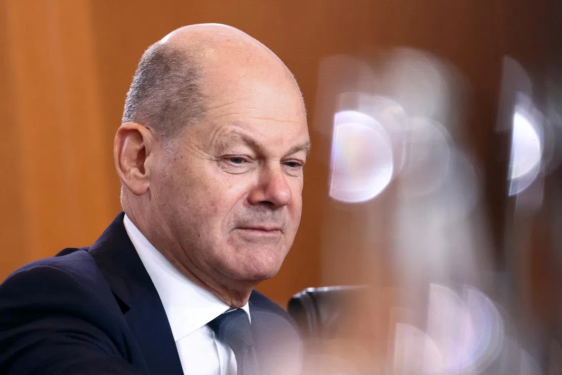 German Chancellor Olaf Scholz attends the weekly cabinet meeting at the Chancellery in Berlin, Germany, February 21, 2024. REUTERS/Liesa Johannssen/File Photo