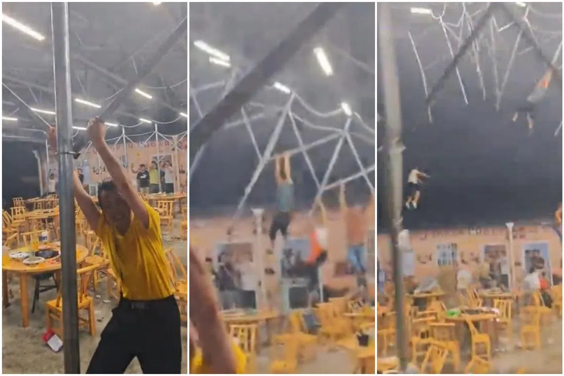 Strong gusts struck the city of Yichang in China’s Hubei province on June 11.