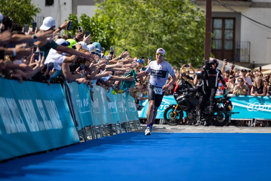 Kristian Blummenfelt in action during the PTO European Open 2023 in May. 
