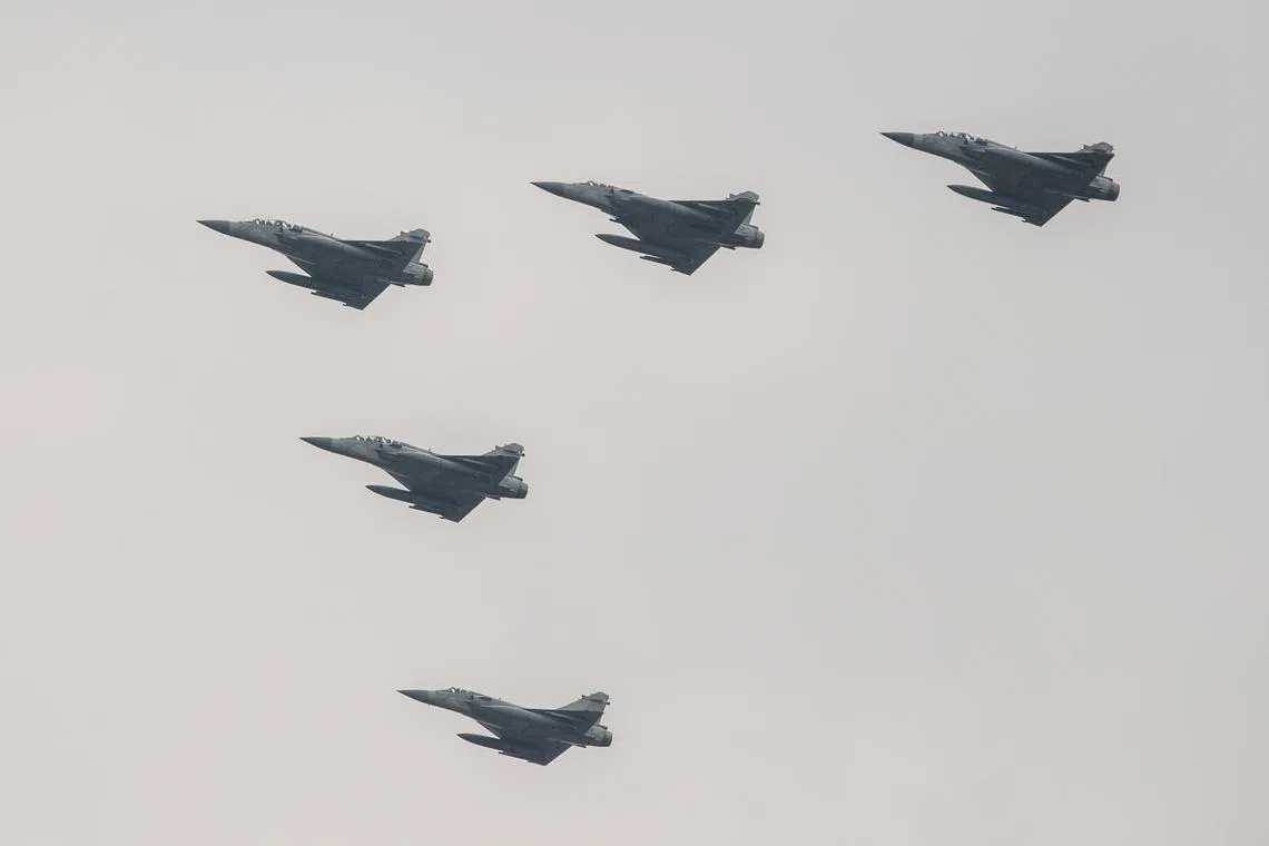 At least 17 of the aircraft crossed the median line of the Taiwan Strait, 