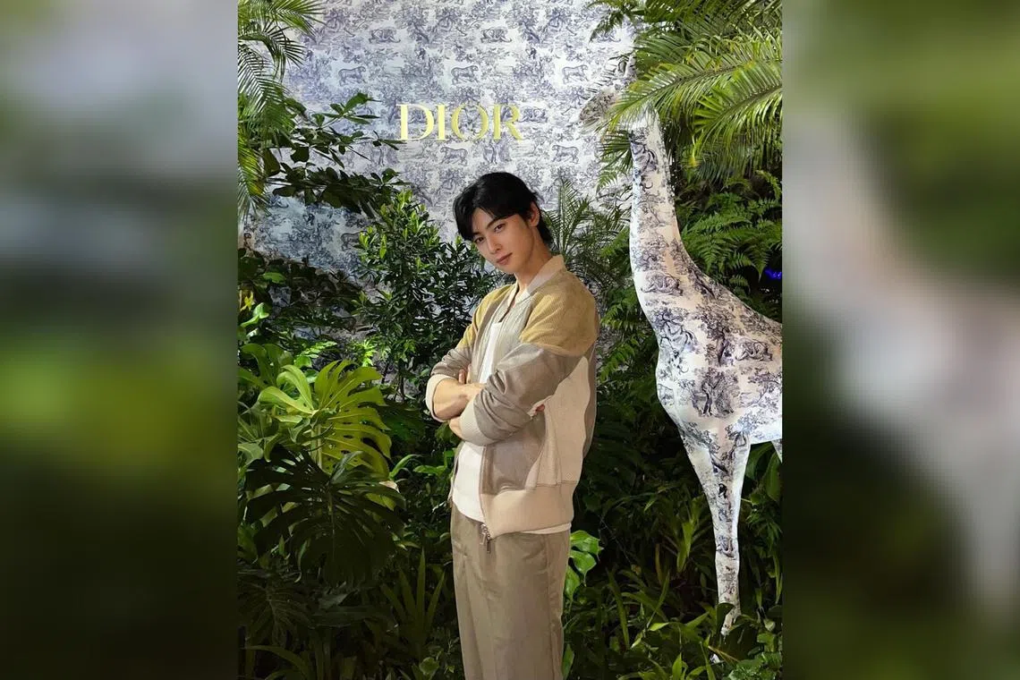 South Korean star Cha Eun-woo was swarmed when he arrived at 11am at the Dior Beauty store at basement two.