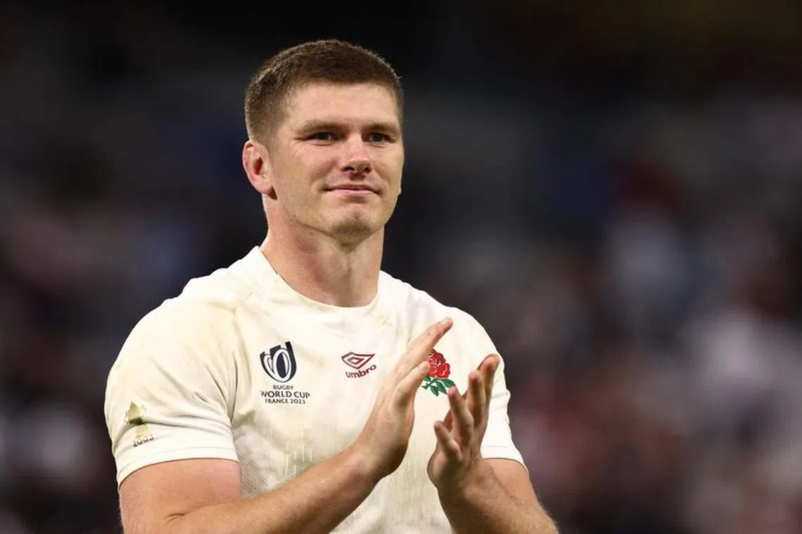 Rugby Union - Rugby World Cup 2023 - Quarter Final - England v Fiji - Orange Velodrome, Marseille, France - October 15, 2023 England's Owen Farrell applauds fans after the match REUTERS/Stephanie Lecocq/ File photo