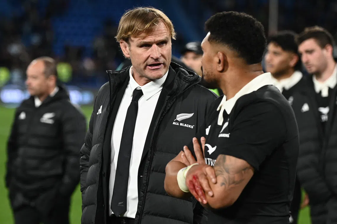 FILE PHOTO: Rugby Union - Rugby Championship - Argentina v New Zealand - Jose Amalfitani Stadium, Buenos Aires, Argentina - August 23, 2025 New Zealand coach Scott Robertson after the match REUTERS/Pedro Lazaro Fernandez/File photo