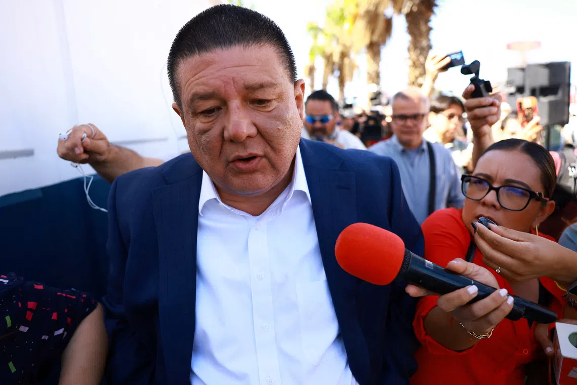 Former Chihuahua prosecutor Cesar Jauregui arrives at the premises of Mexico’s Federal Attorney General’s Office (FGR) to be questioned about the deaths of two CIA agents in a car crash following a security operation to dismantle a drug lab last month in Guachochi, in Ciudad Juarez, Mexico, May 27, 2026. REUTERS/Jose Luis Gonzalez
