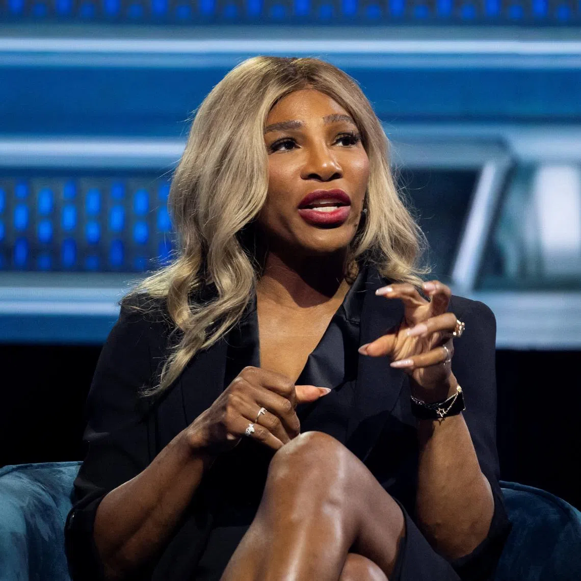 Tennis legend and entrepreneur Serena Williams speaks during the America Business Forum at Kaseya Center in Miami, Florida, U.S. November 6, 2025. REUTERS/Marco Bello