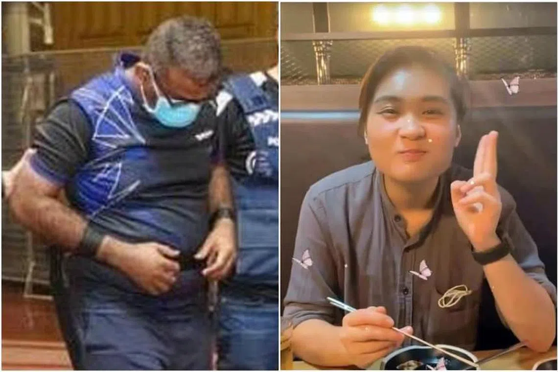 Caleb Joshua Chai Shanmugam (left) is accused of killing Ms Ang Qi Ying on Nov 9, 2022.