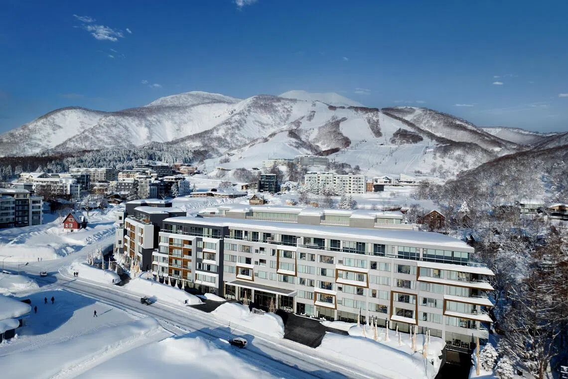 In the winter, Setsu Niseko offers expansive views of snow-covered mountains and ski slopes.