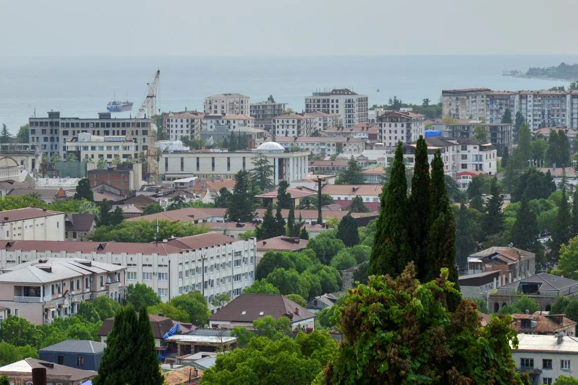 FILE PHOTO: A general view shows the Black Sea port of Sukhumi (Sukhum), the capital of Georgia's breakaway region of Abkhazia September 8, 2024. REUTERS/Igor Onuchin/File Photo