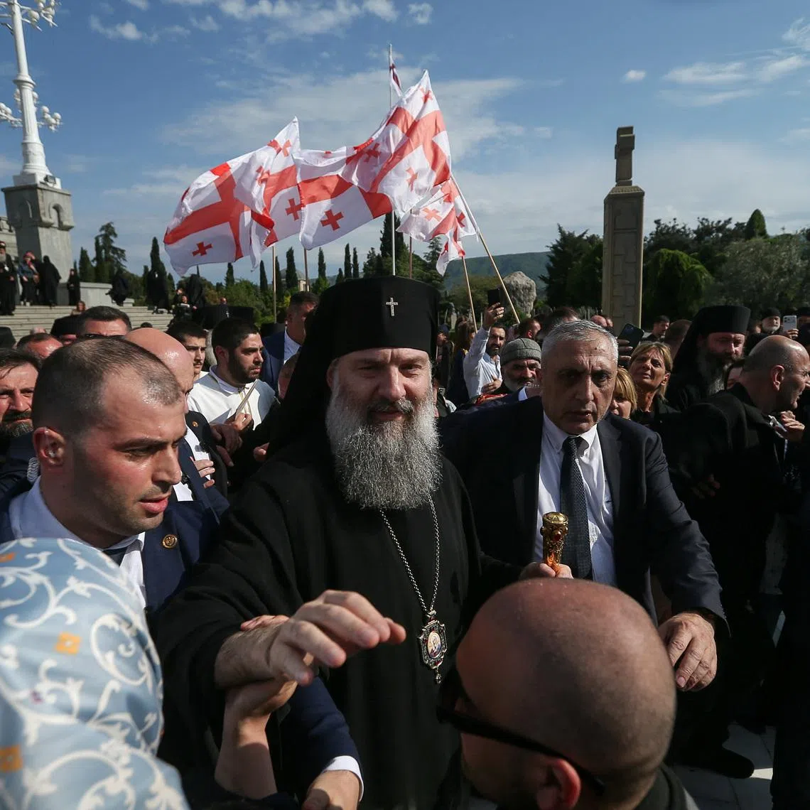 Newly elected head of the Georgian Orthodox Church, Shio III, attends a photo ceremony after voting on the Catholicos-Patriarch of All Georgia at the Holy Trinity Cathedral, also known as Sameba, in Tbilisi, Georgia, May 11, 2026. REUTERS/Irakli Gedenidze