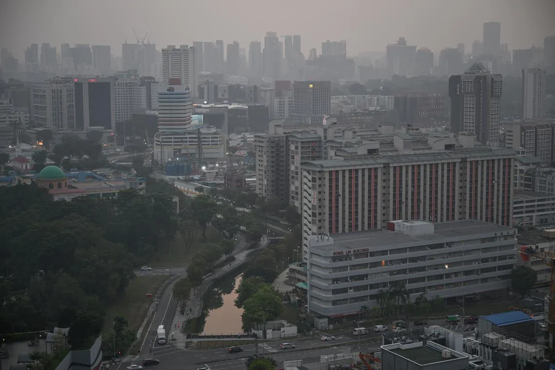 Haze in central Singapore on Oct 7, 2023. The warming El Nino was a main contributor to the 2023 less severe haze episode in Indonesia, Singapore and Malaysia.