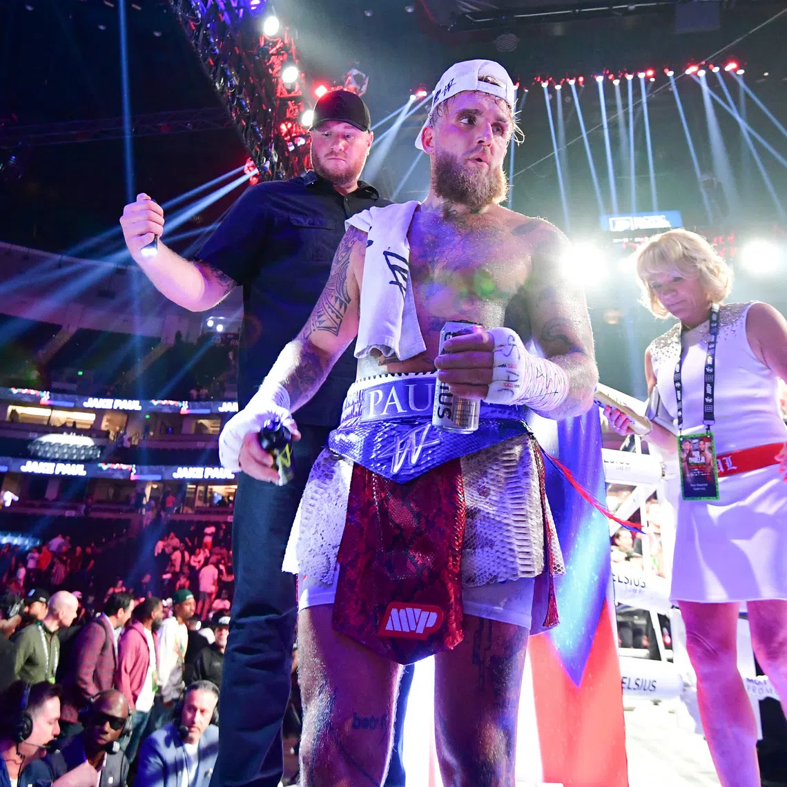 YouTuber-turned-boxer Jake Paul after his match against boxer Julio Cesar Chavez Jr ta Honda Centre in California in June.
