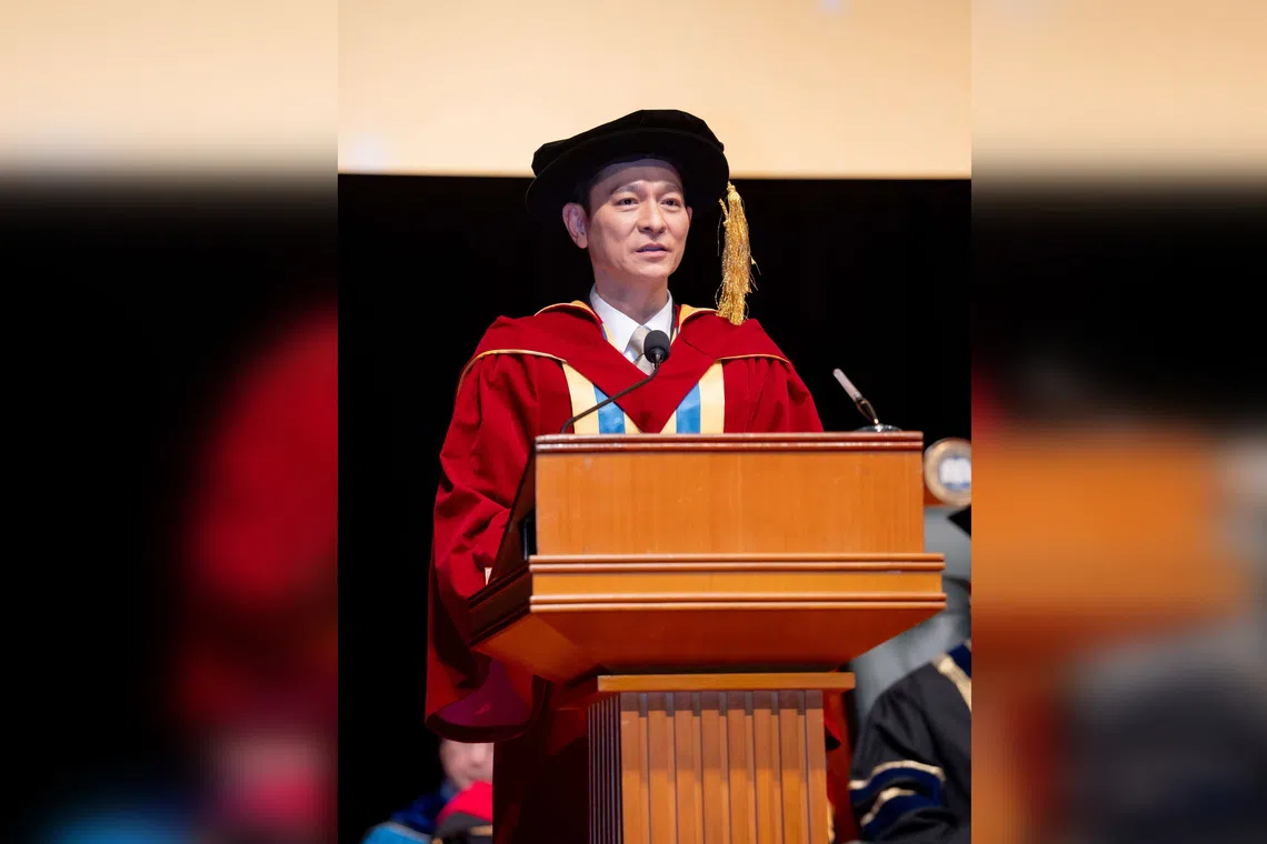 Singer-actor Andy Lau conferred honorary doctoral degree by Hong Kong university