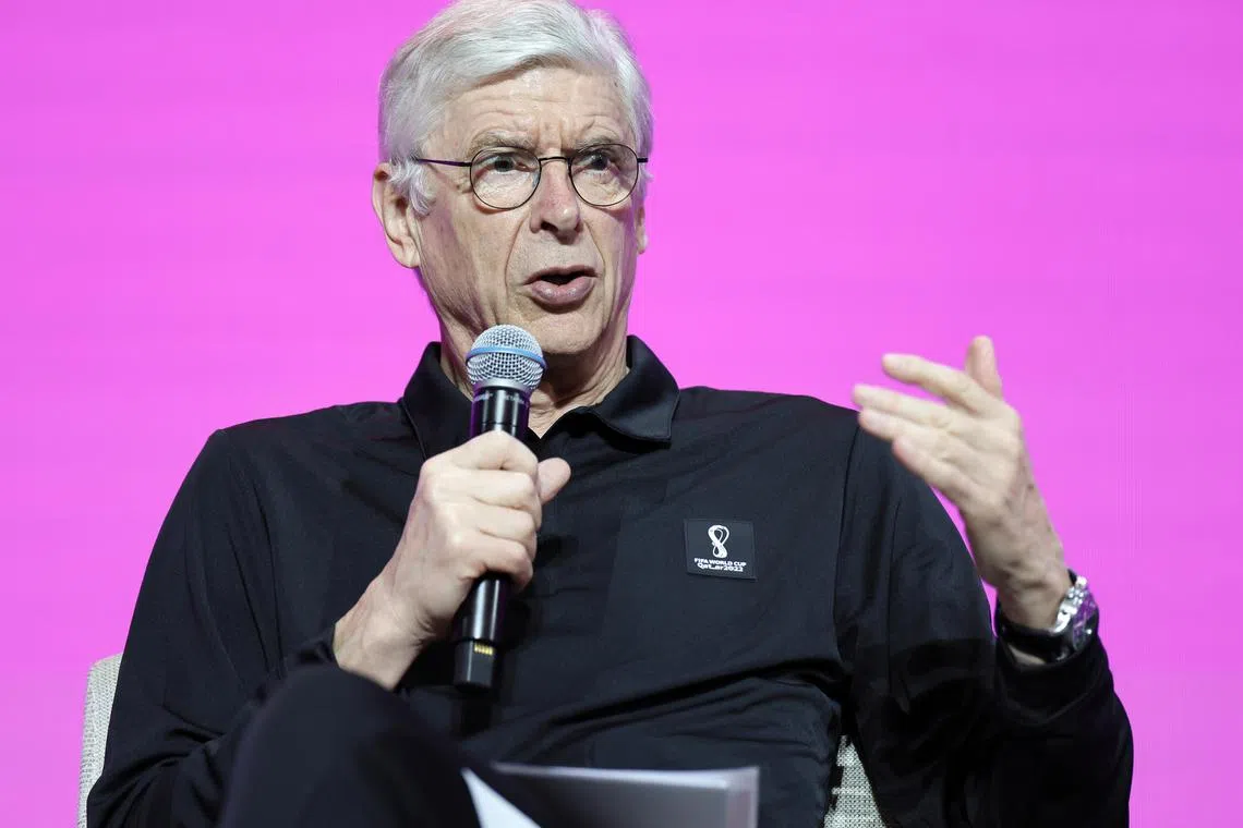 Fifa's chief of global football development Arsene Wenger speaks during a media briefing of the Fifa technical study group on Saturday. 