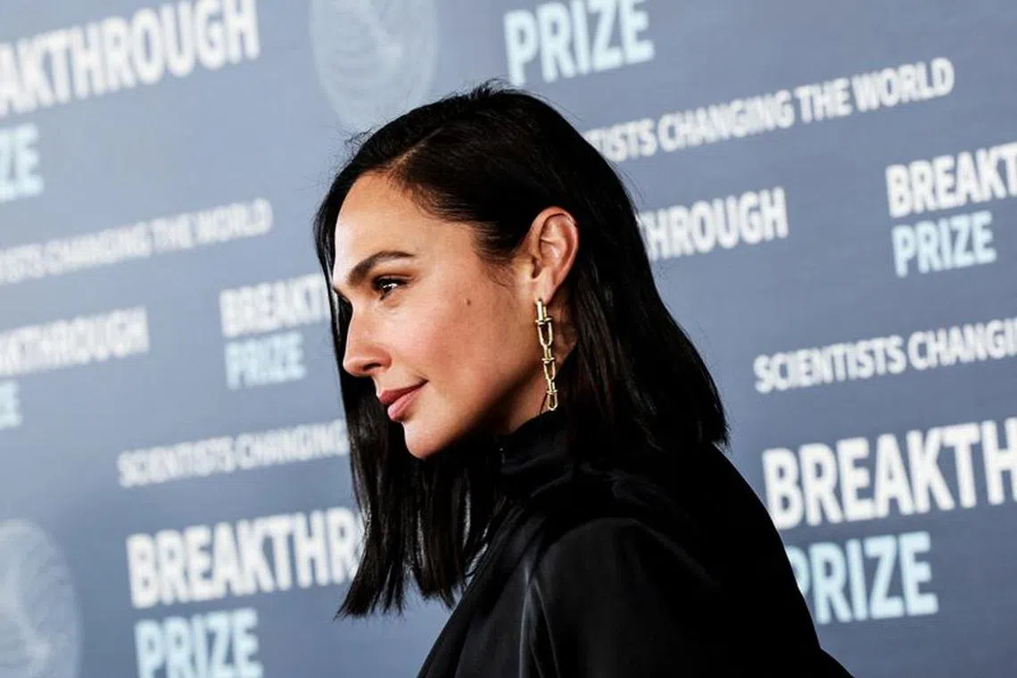 FILE PHOTO: Actor Gal Gadot arrives for the Ninth Breakthrough Prize Ceremony at the Academy Museum of Motion Pictures in Los Angeles, California, U.S., April 15, 2023. REUTERS/Aude Guerrucci/File Photo