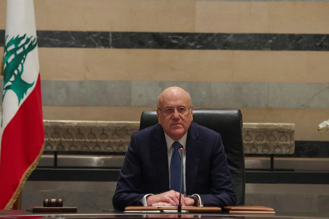 Lebanon's caretaker Prime Minister Najib Mikati heads a cabinet meeting, at the government palace in Beirut, Lebanon March 27, 2023. REUTERS/Mohamed Azakir/File Photo