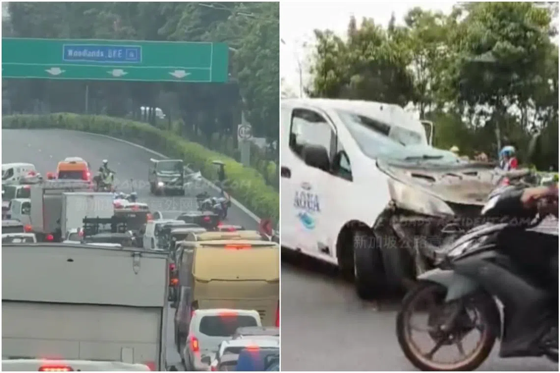 The accident happened on the Seletar Expressway (SLE) towards the Bukit Timah Expressway (BKE) at about 9.40am.