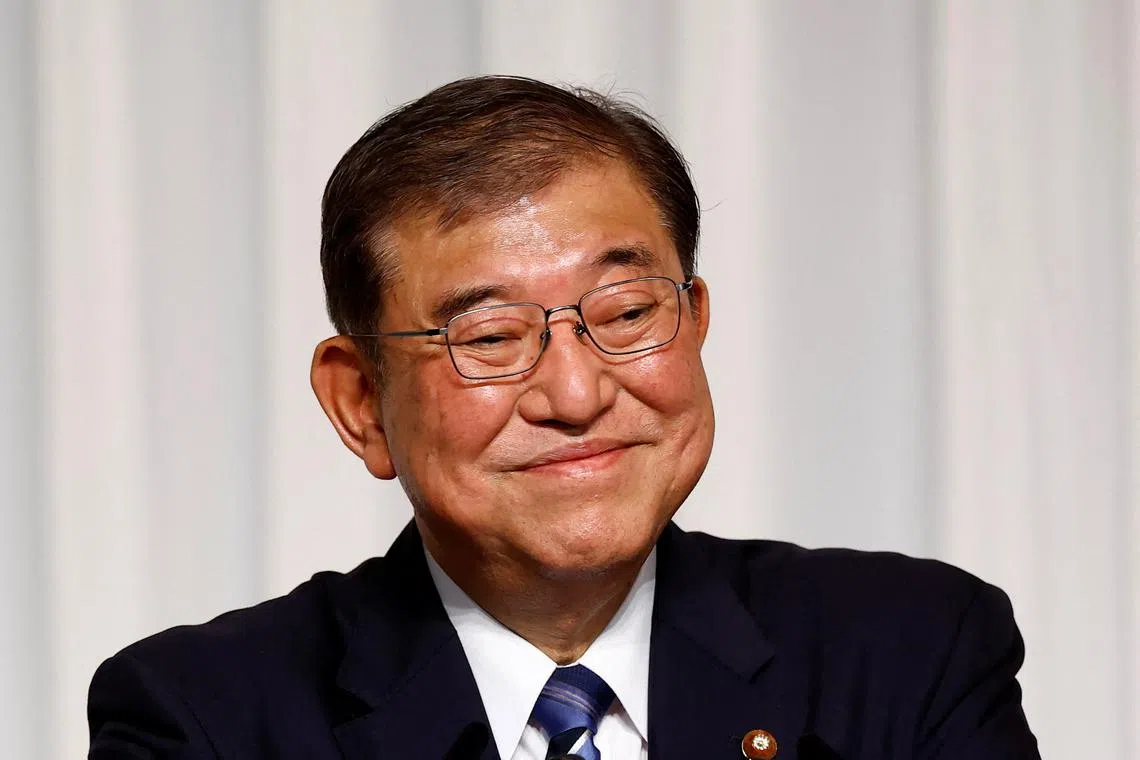 Shigeru Ishiba, the newly elected leader of Japan's ruling party, the Liberal Democratic Party (LDP) holds a press conference after the LDP leadership election, in Tokyo, Japan September 27, 2024. REUTERS/Kim Kyung-Hoon/Pool
