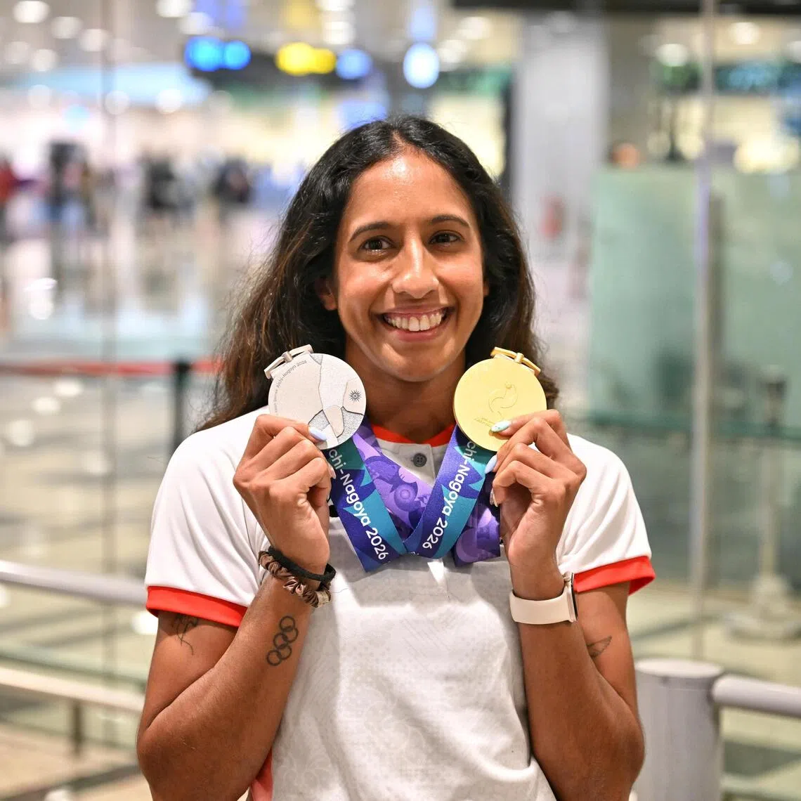 Shanti Pereira won the women’s 200m gold and 100m silver medals at the 2026 Asian Games.