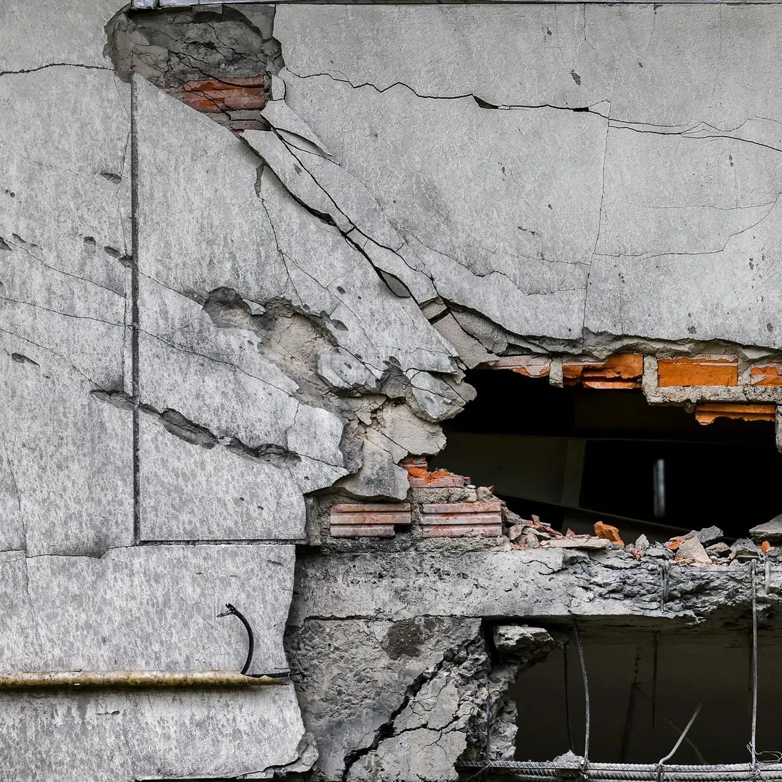 A hole in a wall is pictured at a damaged hospital, caused by Cambodia's shelling in Sisaket province, as Cambodia and Thailand each said the other had launched artillery attacks across contested border areas early on Sunday, hours after U.S. President Donald Trump said the leaders of both countries had agreed to work on a ceasefire, Thailand, July 27, 2025. REUTERS/Athit Perawongmetha