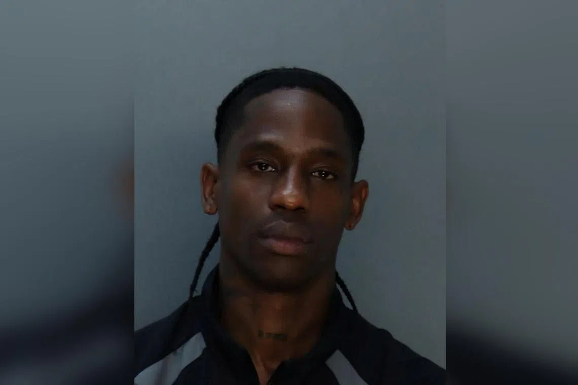 Travis Scott is shown in this police booking photo taken at the Turner Guilford Knight Correctional Centre in Miami, released on June 20. 