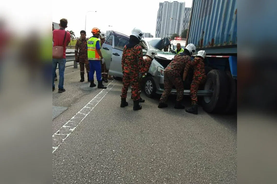 Mr Lim Chun Yong was a passenger in a car in the middle of a collision with a semi-trailer and another vehicle.