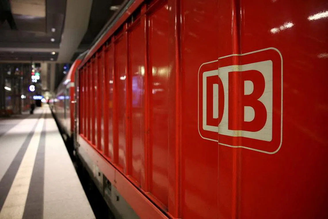 FILE PHOTO: A train waits at the platform at Berlin Hauptbahnhof, as Germany's GDL train drivers' union starts a strike demanding wage increases and a shorter working week, in Berlin, Germany, January 23, 2024. REUTERS/Liesa Johannssen/File Photo