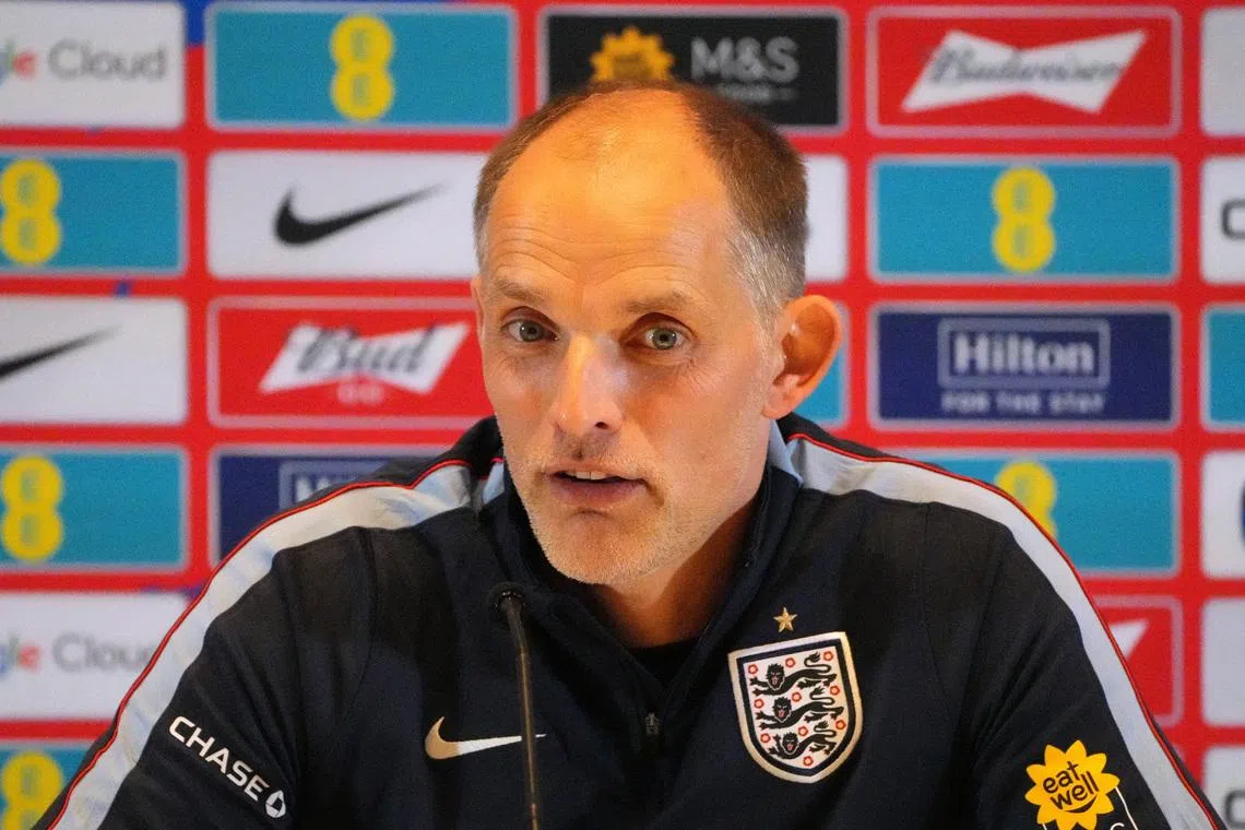 England manager Thomas Tuchel during the press conference ahead of their international friendly against New Zealand, Soccer Football, International Friendly, England Press Conference, The Gardens North County District Park, Palm Beach Gardens, Florida, U.S., June 5, 2026. IMAGN IMAGES via Reuters/Jim Rassol