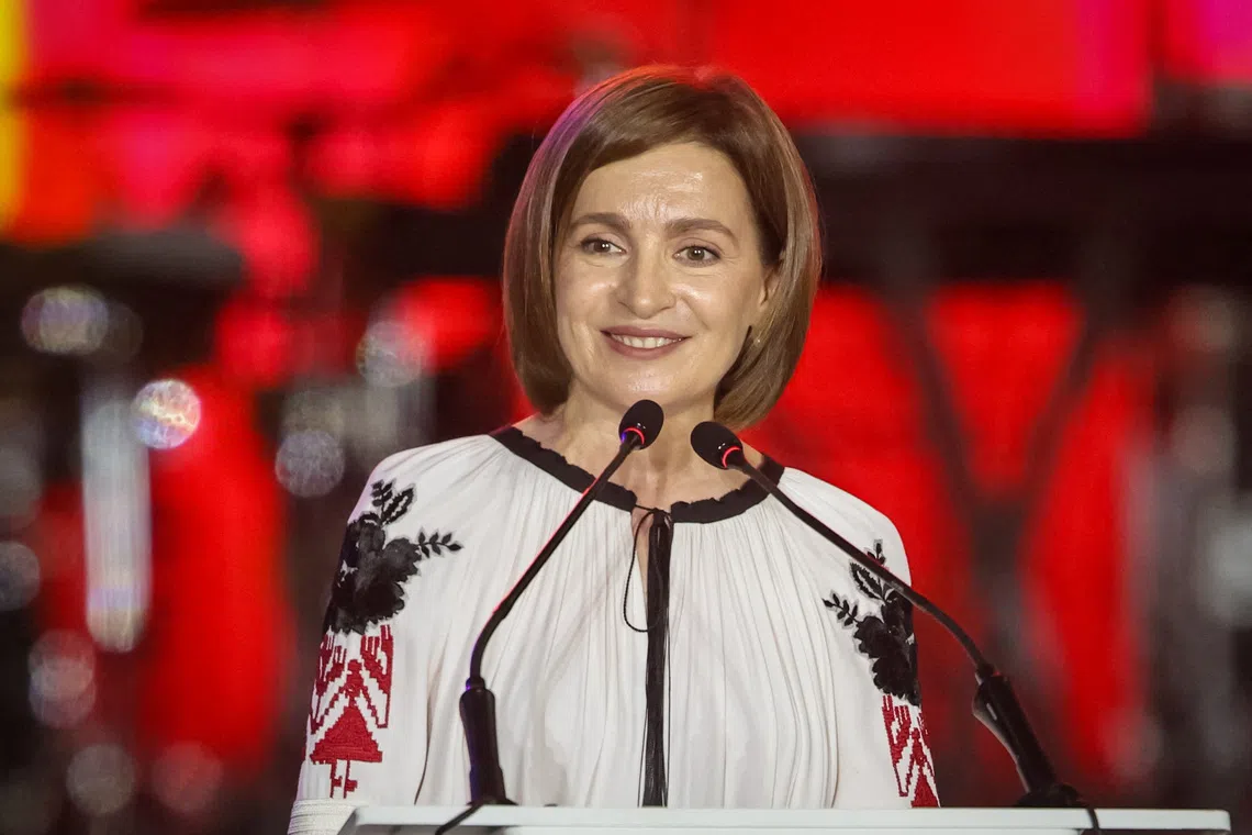 Moldovan President Maia Sandu attends a concert marking country’s Independence Day in Chisinau, Moldova, August 27, 2025. REUTERS/Vladislav Culiomza/File Photo