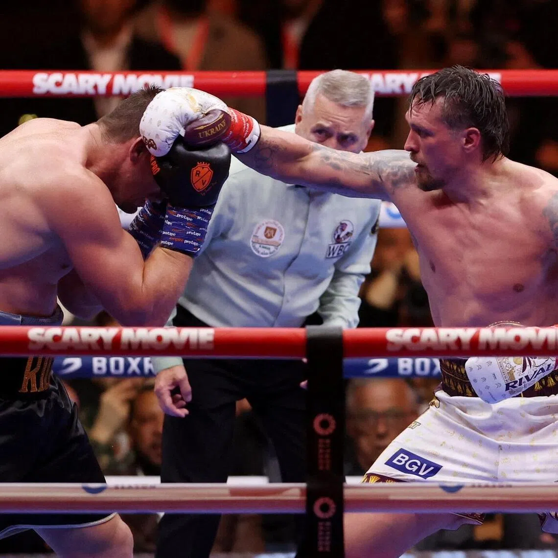 Boxing - Oleksandr Usyk v Rico Verhoeven - WBC Heavyweight Title - Giza, Egypt - May 24, 2026
Oleksandr Usyk in action during his fight against Rico Verhoeven REUTERS/Amr Abdallah Dalsh