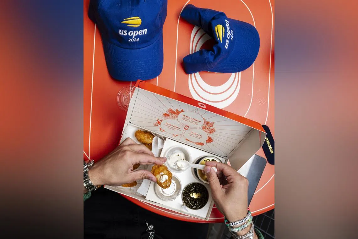 The Karat Edition chicken nuggets from Coqodaq, which came with Petrossian caviar and a dot of creme fraiche and cost US$100 for a box of six.