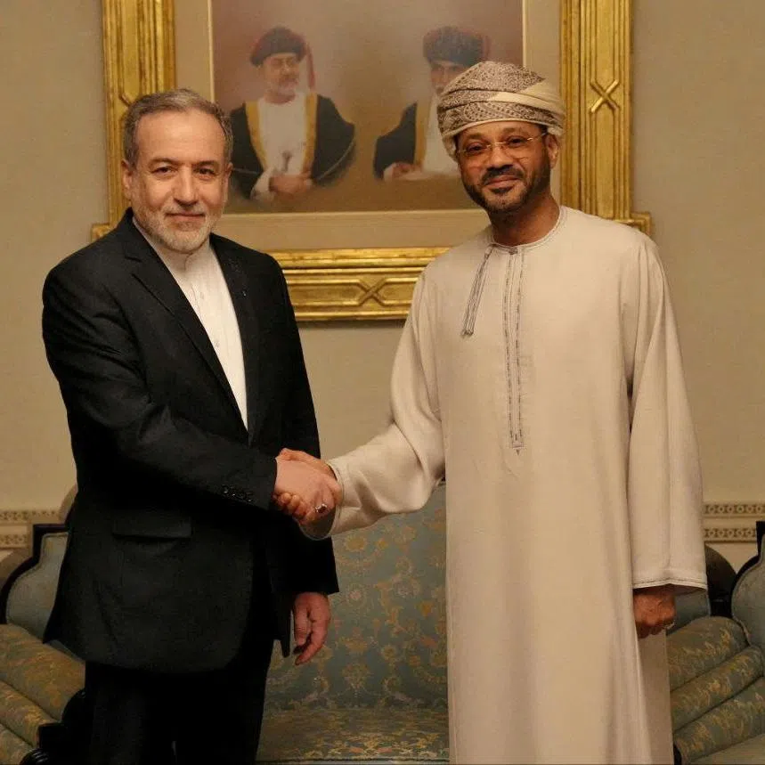 Iranian Foreign Minister Abbas Araghchi meets with Omani Foreign Minister Sayyid Badr Albusaidi in Muscat, Oman, February 6, 2026. Iranian Foreign Ministry/WANA (West Asia News Agency)/ Handout via REUTERS