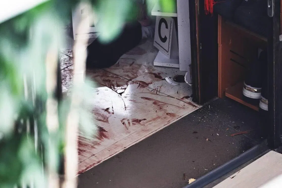 In response to queries, police said they were alerted to the incident at Block 408B, Northshore Drive, at about 6.25am. Upon arrival, officers found a man and a woman lying motionless in a residential unit, police said. There was blood on the floor of the flat as well.