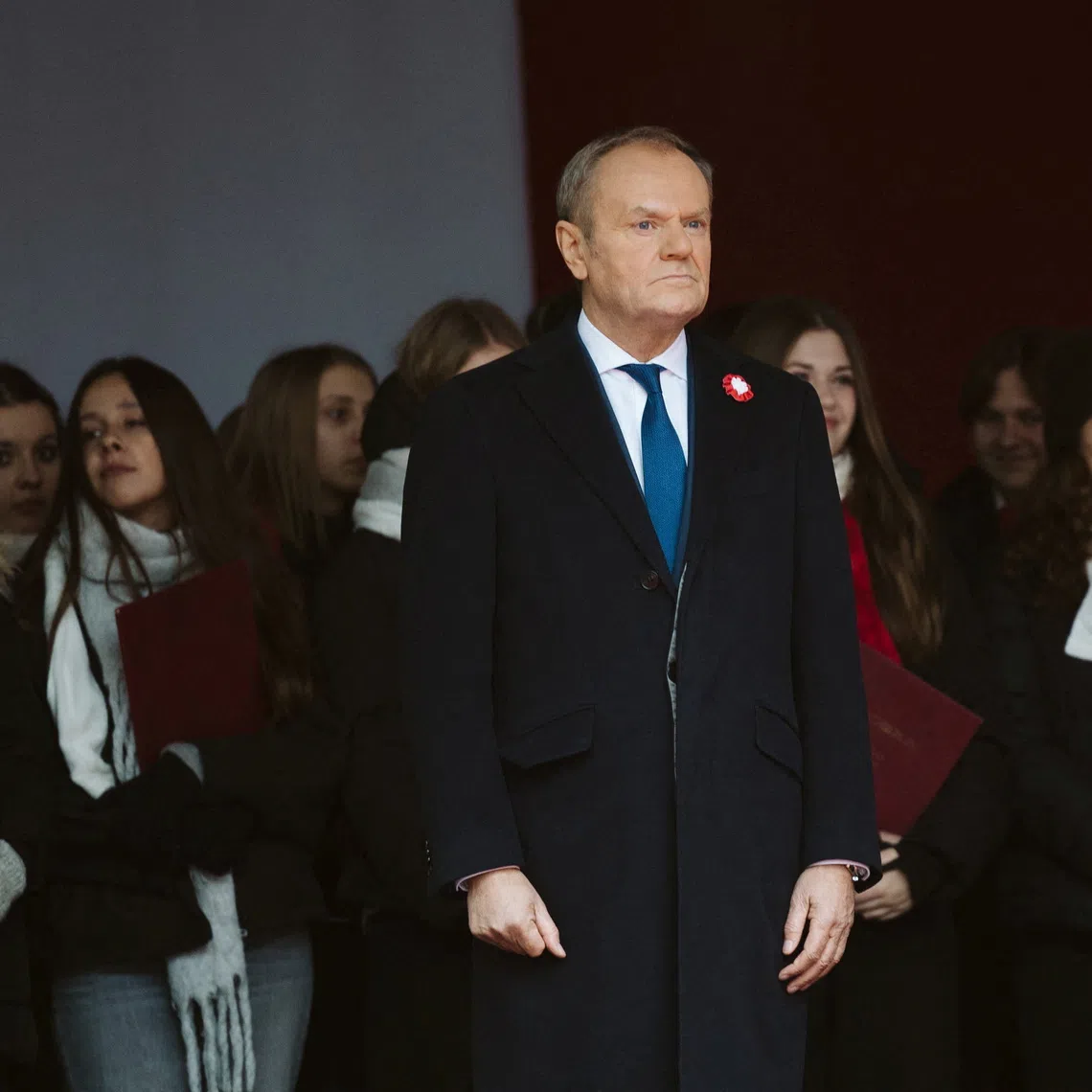 Polish Prime Minister Donald Tusk appears during an event to mark the 107th anniversary of Polish independence in his hometown of Gdansk, Poland, November 11, 2025. Agencja Wyborcza.pl/Martyna Niecko via REUTERS