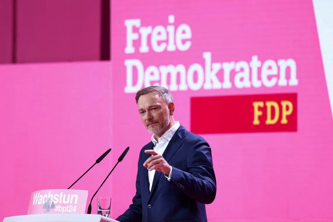 Germany's Free Democratic Party (FDP) leader and Finance Minister Christian Lindner attends the party congress in Berlin, Germany April 27, 2024. REUTERS/Liesa Johannssen
