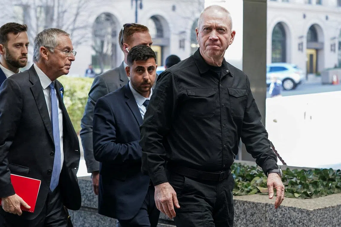 FILE PHOTO: Israeli Defense Minister Yoav Gallant arrives for a meeting with U.S. Secretary of State Antony Blinken at the State Department in Washington, U.S., March 25, 2024. REUTERS/Kevin Lamarque/File Photo