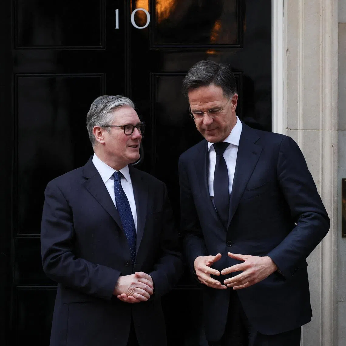 British Prime Minister Keir Starmer (left) talking to visiting NATO Secretary-General Mark Rutte at 10 Downing Street in London, in March 2026. Britain’s defence investment plan had been due in 2025.