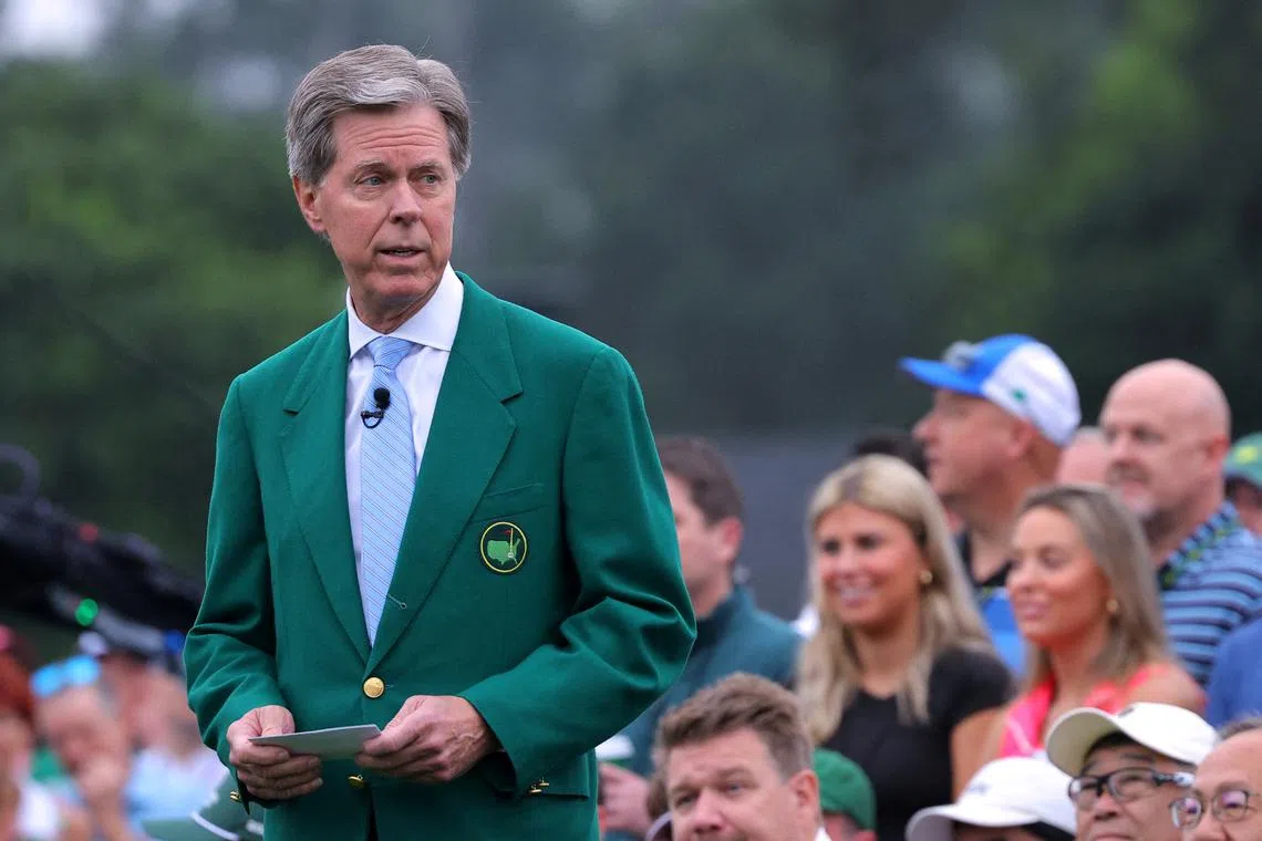 FILE PHOTO: Golf - The Masters - Augusta National Golf Club - Augusta, Georgia, U.S. - April 6, 2023 Chairman of Augusta National Golf Club Fred Ridley stands on the 1st tee during the ceremonial start on the first day of play REUTERS/Brian Snyder/File Photo